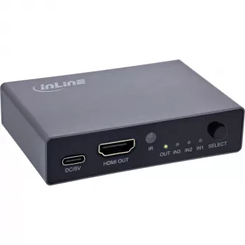 HDMI jungiklis InLine 65020 3 prievadų 8K 60Hz HDCP 2.3