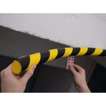 Durable S32R plastikinis suapvalintas juodas geltonas 1000 mm