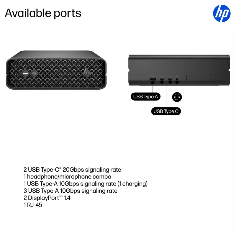 HP Z2 G1i Intel Core Ultra 7 265 32 GB DDR5-SDRAM NVIDIA RTX A1000 Windows 11 Pro Mini PC Workstation AI Workstation, AI PC