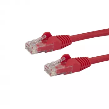 StarTech.com 50 cm CAT6 eterneto laidas - raudonas CAT 6 Gigabit Ethernet laidas - 250 MHz 100 W PoE RJ45 UTP tinklo / komutacinis kabelis be užkliuvimų su tempimo sumažinimu, individualiai tikrintas
