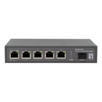 LevelOne GEP-0625 tinklo komutatorius Nevaldomas 2.5G Ethernet (100/1000/2500) Maitinimas per Ethernet (PoE) Juodas