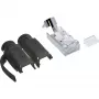 InLine užspaudžiama jungtis Cat.6A RJ45 ekranuota, 3 dalių juoda 100 vnt. pakuotė