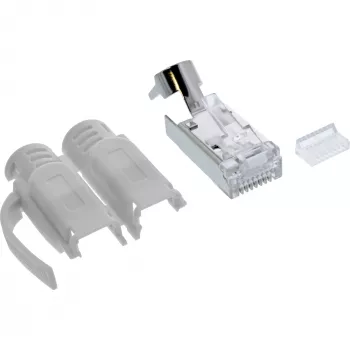 InLine Crimp connector Cat.6A RJ45 shielded, 3-piece Pilka 10-pack