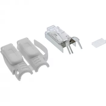 InLine Crimp connector Cat.6A RJ45 shielded, 3-piece Pilka 10-pack