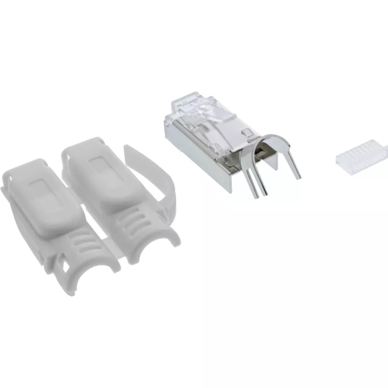 InLine Crimp connector Cat.6A RJ45 shielded, 3-piece Pilka 10-pack