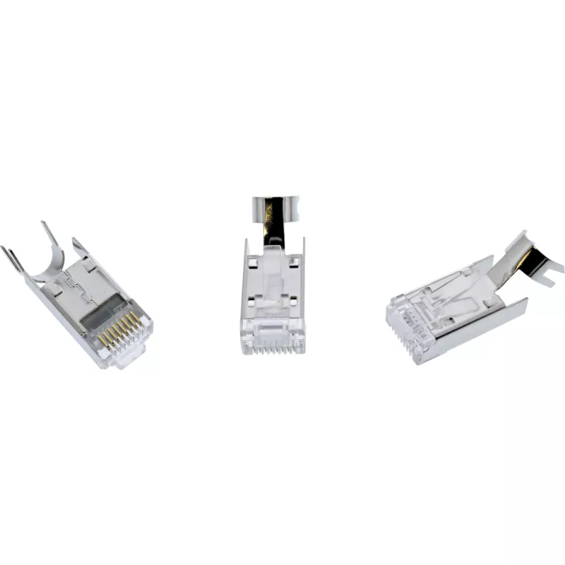 InLine Crimp connector Cat.6A RJ45 shielded, 3-piece Pilka 10-pack