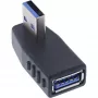 Kampinis 270° USB 3.2 Gen 1 adapteris InLine 35300U — USB Type-A į Type-A, stačiu kampu jungtis