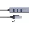 InLine 33380S sąsajos šakotuvas USB 3.2 Gen 1 (3.1 Gen 1) Type-A + Type-C 5000 Mbit/s Pilkas
