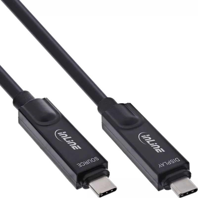 USB 3.2 Gen 2 aktyvus optinis kabelis InLine 35795I 8K60Hz, 60W maitinimo tiekimas