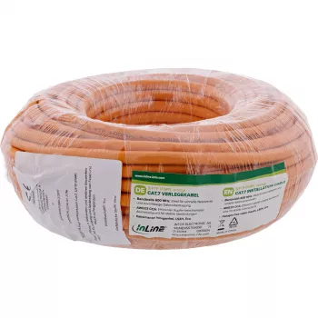 Tinklo kabelis InLine 70210I RJ45 Cat.7 600MHz 1m Oranžinis