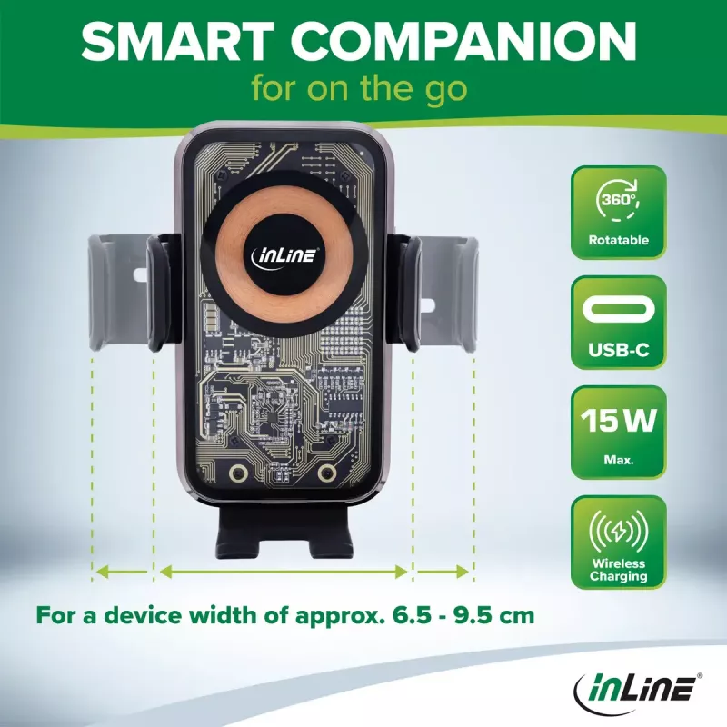 InLine 23156Q laikiklis Pasyvus laikiklis Mobilusis telefonas / išmanusis telefonas Juoda, įvairiaspalvė