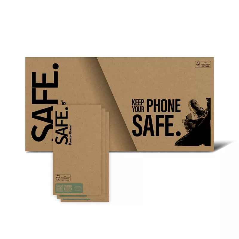 Ekrano apsauga PanzerGlass SAFE by, skirta iPhone 17 / iPhone 17 Pro / iPhone 16 Pro — Ultra‑Wide Fit, grūdintas stiklas, 10 vnt. pakuotė