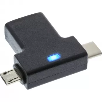 InLine USB 3.1/2.0 OTG T formos adapteris, USB-C kištukas arba „Micro-USB“ į A lizdą