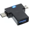 InLine USB 3.1/2.0 OTG T formos adapteris, USB-C kištukas arba „Micro-USB“ į A lizdą