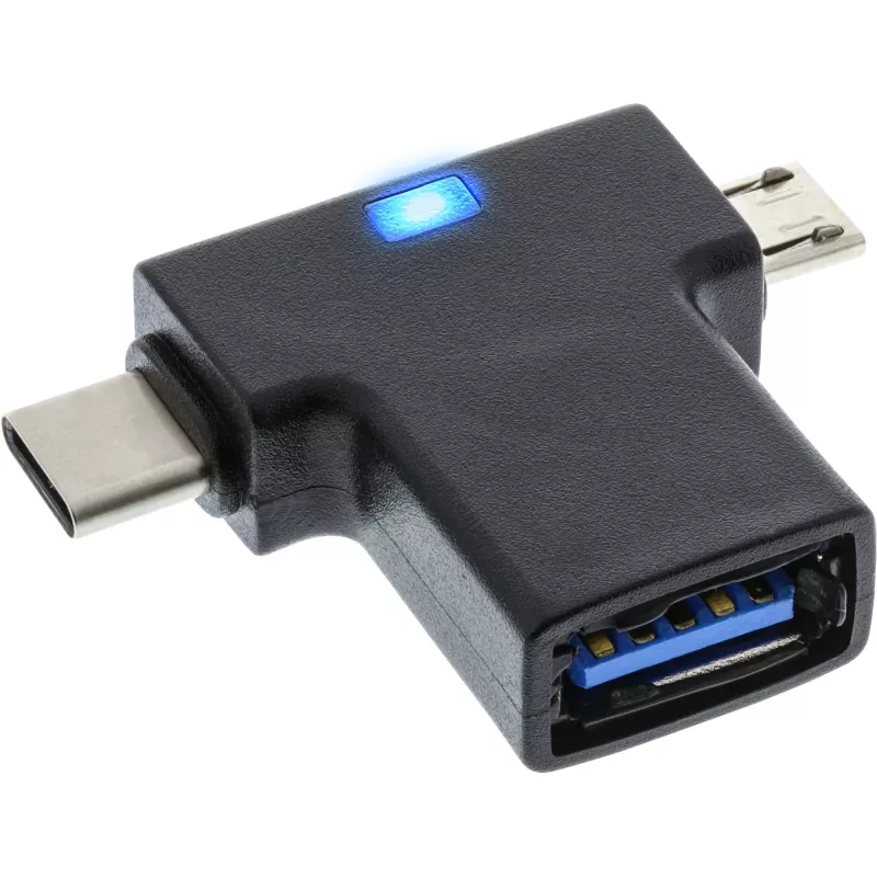 InLine USB 3.1/2.0 OTG T formos adapteris, USB-C kištukas arba „Micro-USB“ į A lizdą
