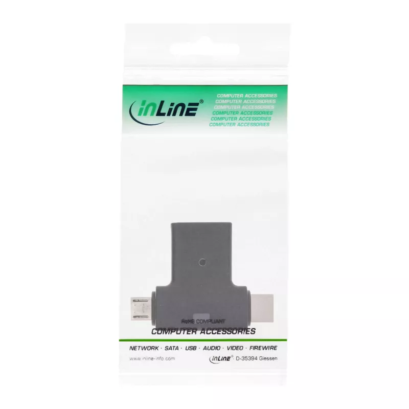 InLine USB 3.1/2.0 OTG T formos adapteris, USB-C kištukas arba „Micro-USB“ į A lizdą
