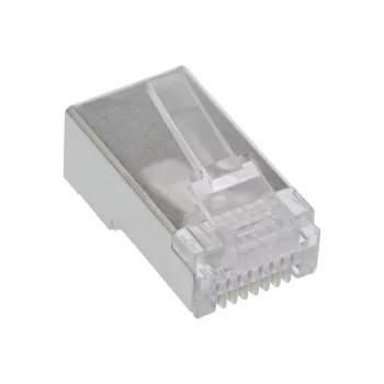 “InLine” 8P8C RJ45 kištukai, ekranuoti, apvaliems kabeliams, 100 vnt. pakuotė