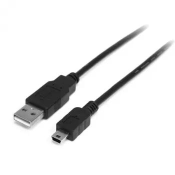 StarTech.com 1 m Mini USB 2.0 laidas – A į Mini B – kištukas/kištukas, 1 m, USB A, Mini-USB B, USB 2.0, 0,48 Gbit/s, juodas