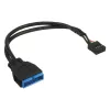 InLine USB 2.0 į 3.0 vidinis USB 2.0 antraštės / USB 3.0 vidinis laidas, 0,30 m
