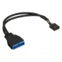 InLine USB 2.0 į 3.0 vidinis USB 2.0 antraštės / USB 3.0 vidinis laidas, 0,30 m