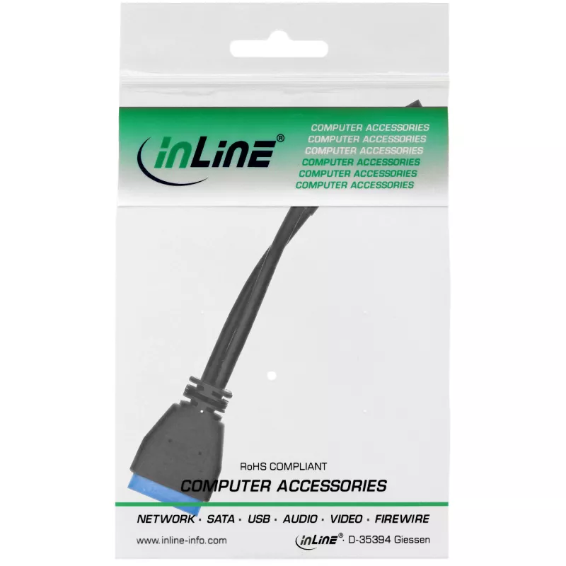 InLine USB 2.0 į 3.0 vidinis USB 2.0 antraštės / USB 3.0 vidinis laidas, 0,30 m