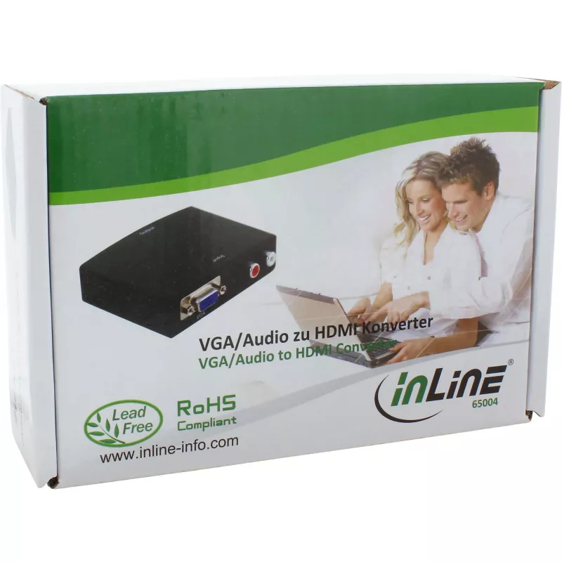 InLine keitiklis VGA + garsas į HDMI, įvestis VGA ir RCA garsas, išvestis HDMI