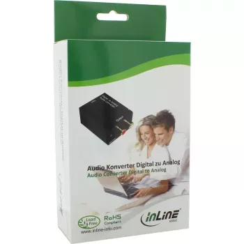 InLine garso keitiklis skaitmeninis į analoginį, įėjimas Toslink arba RCA, išėjimas 2x RCA stereo