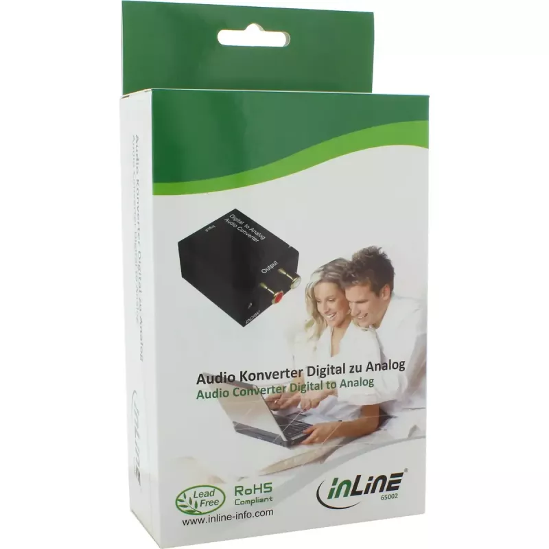 InLine garso keitiklis skaitmeninis į analoginį, įėjimas Toslink arba RCA, išėjimas 2x RCA stereo