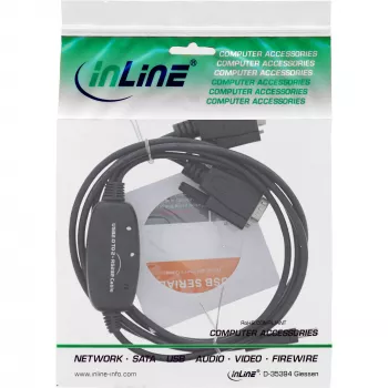 InLine USB 2.0 į 2x nuoseklųjį adapterio kabelį USB Type A į 2x 9 pin SubD vyriška 1,5 m