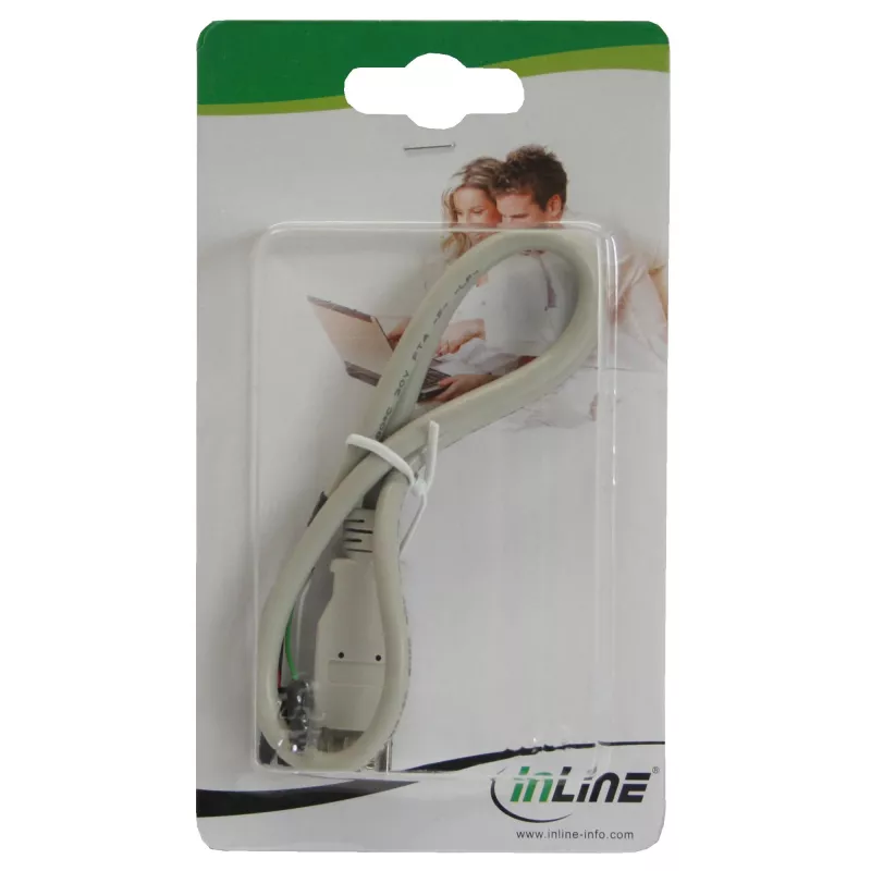 “InLine” USB 2.0 adapterio laidas, A tipo jungtis (mot.) / vidinis antraštinis lizdas, 0,40 m