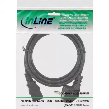 InLine maitinimo laidas, CEE 7/7 kampuotas / 3 kontaktų IEC C13 kištukas, 7 m