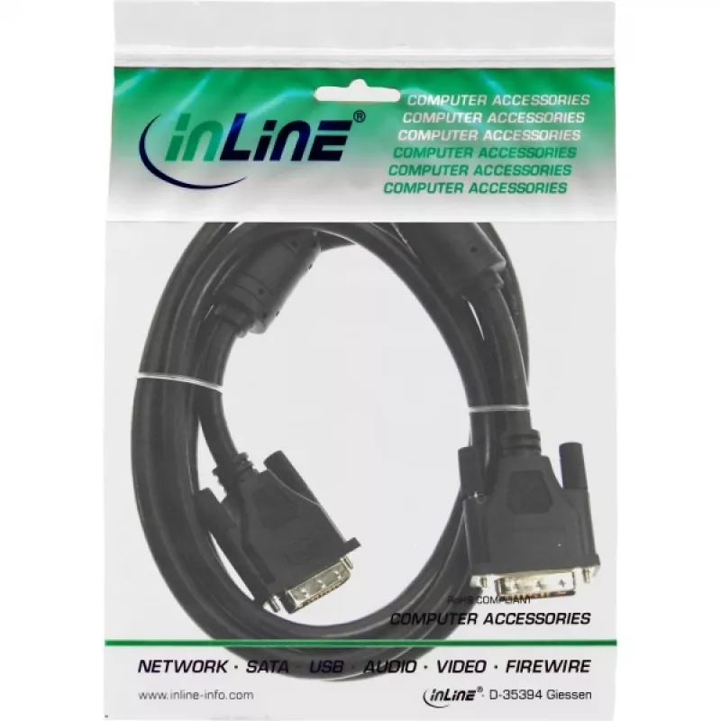 DVI-I laidas 24+5 V/V Dviejų kanalų InLine 17793 3 m