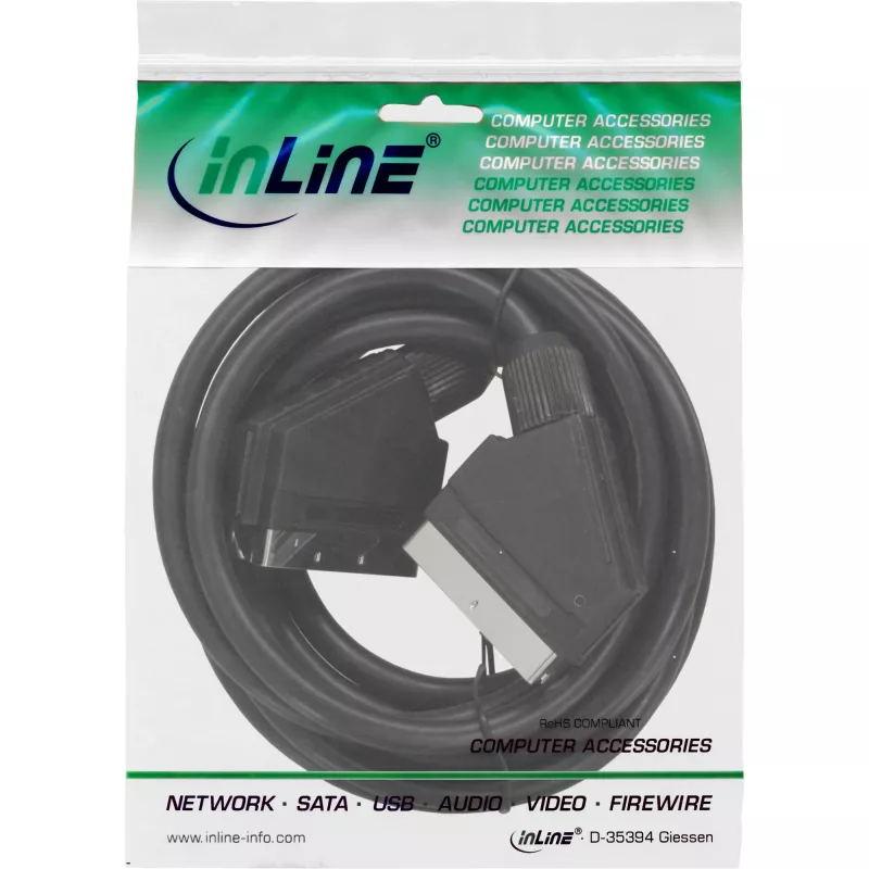 InLine Scart vaizdo kabelis, kištukas / kištukas, 5 m