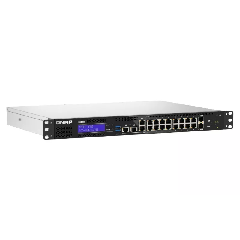 QNAP QGD-1602-C3758-16G tinklo jungiklis Valdomas L2 2.5G Ethernet (100/1000/2500) Juoda, Pilka