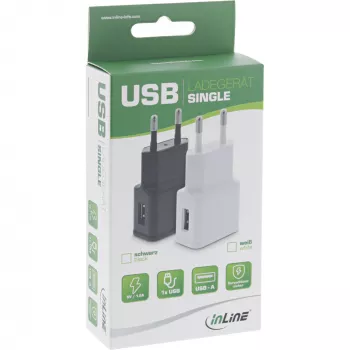 USB maitinimo adapteris InLine 31504S 100-240V iki 5V/1.2A juodas