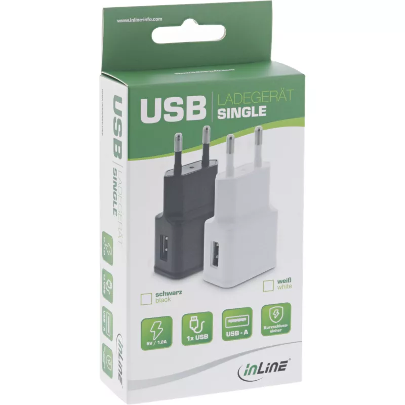 USB maitinimo adapteris InLine 31504S 100-240V iki 5V/1.2A juodas