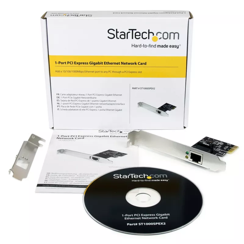 „StarTech.com“ 1 prievado PCI Express PCIe gigabitinio tinklo serverio adapterio NIC kortelė – dviejų profilių