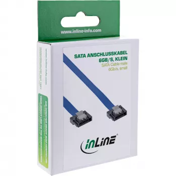 InLine SATA 6Gb/s kabelis maža jungtimi 0,3 m su skląsčiais