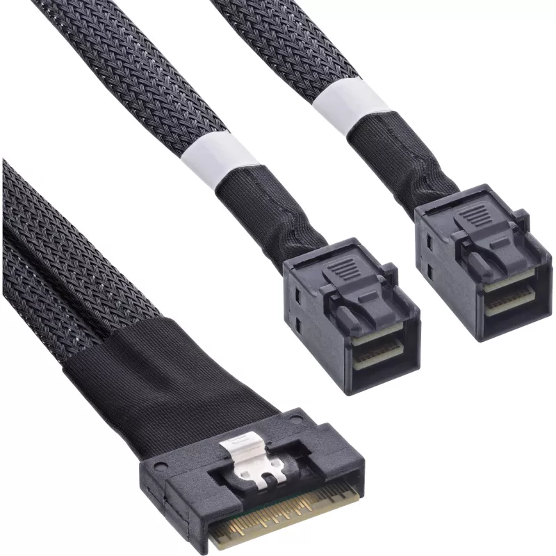InLine plonas SAS laidas, SFF-8654 8i į 2x SFF-8643, 0,5 m