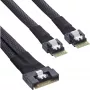 InLine plonas SAS kabelis, SFF-8654 8i į 2x SFF-8654 4i, 0,75 m