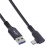 InLine USB 3.2 Gen.1 laidas, USB-C kištukas kampuotas - USB-A kištukas VR, juodas, 5m