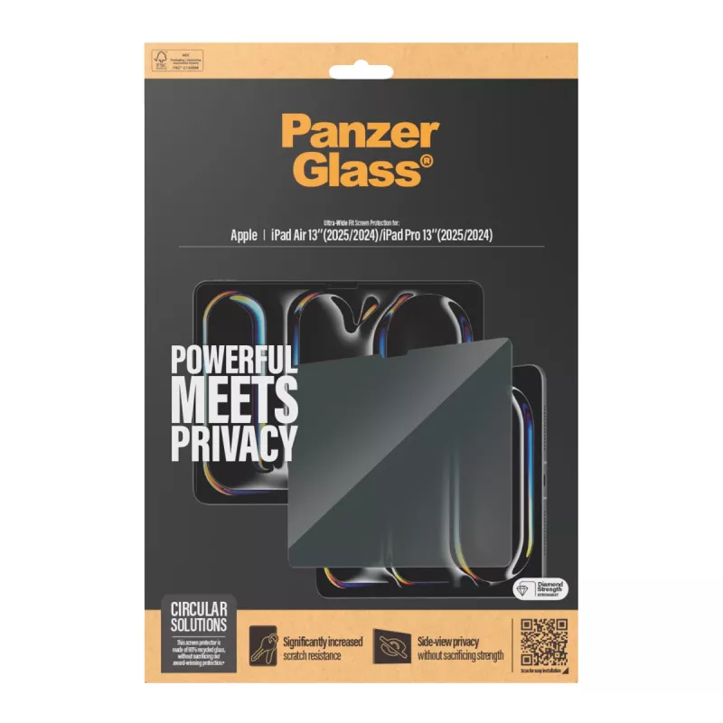 PanzerGlass ® Privatumo ekrano apsauga iPad Air 13'' (2024-2025) | iPad Pro 13'' (2024-2025) | Itin platus pritaikymas