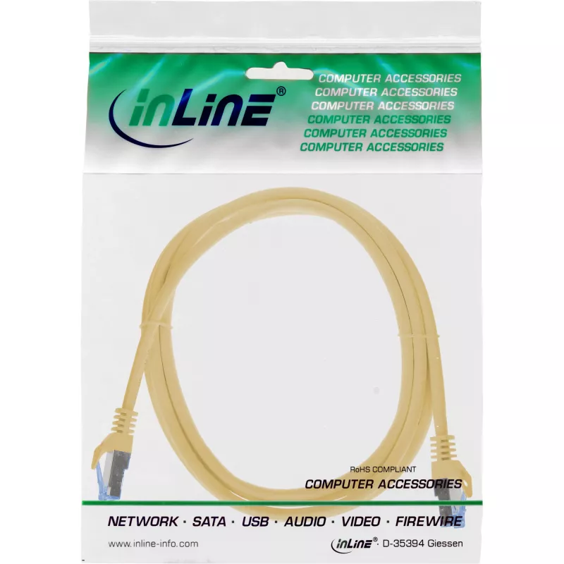 InLine 72602Y tinklo kabelis geltonas 2 m Cat6a S/FTP (S-STP)