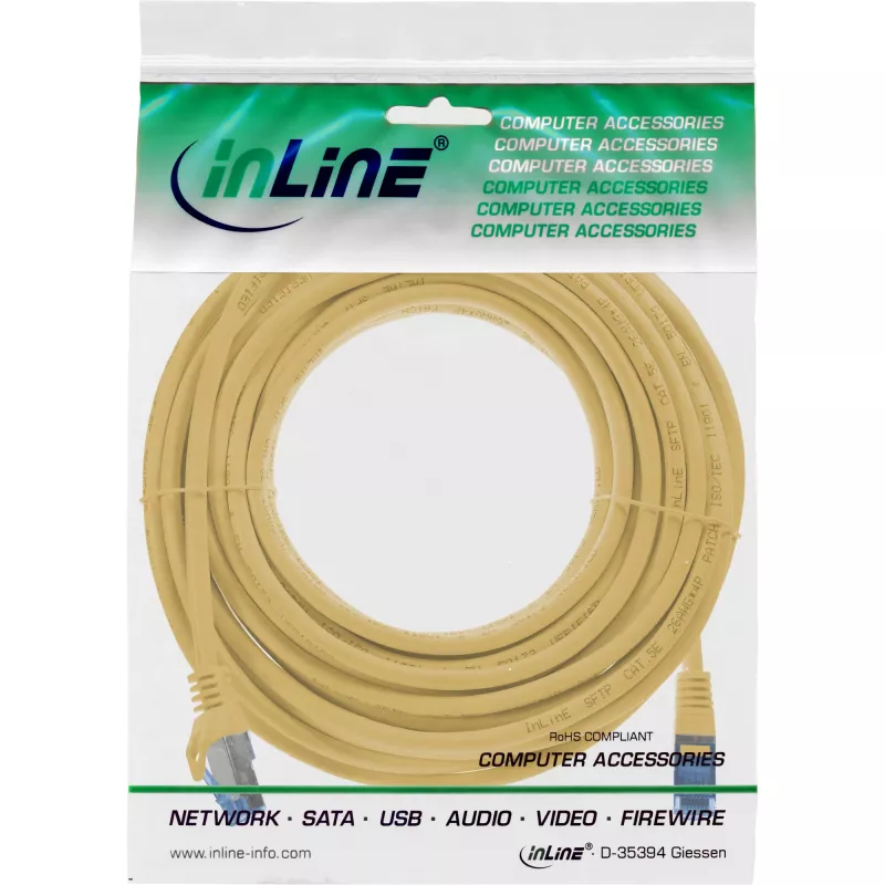InLine 72600Y tinklo kabelis geltonas 10 m Cat6a S/FTP (S-STP)
