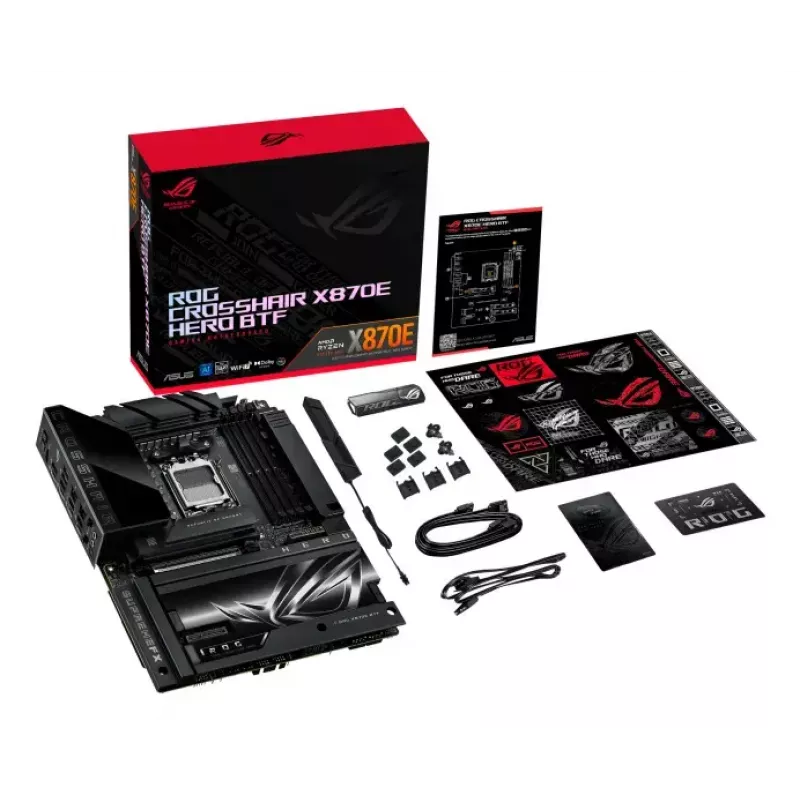 Motininė plokštė ASUS ROG CROSSHAIR X870E HERO BTF — AMD X870E, Socket AM5, ATX, DDR5, M.2, Wi‑Fi 7