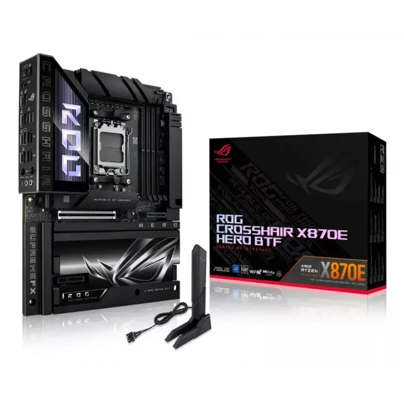 Motininė plokštė ASUS ROG CROSSHAIR X870E HERO BTF — AMD X870E, Socket AM5, ATX, DDR5, M.2, Wi‑Fi 7
