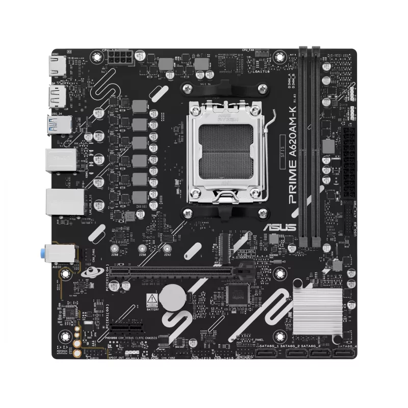 Motininė plokštė ASUS PRIME A620AM-K Socket AM5 microATX DDR5, 2 DIMM, max 128 GB, A620A mikroschemų rinkinys