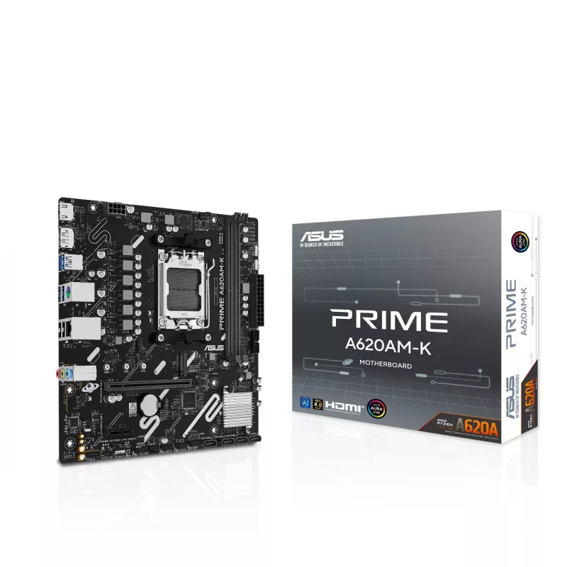 Motininė plokštė ASUS PRIME A620AM-K Socket AM5 microATX DDR5, 2 DIMM, max 128 GB, A620A mikroschemų rinkinys