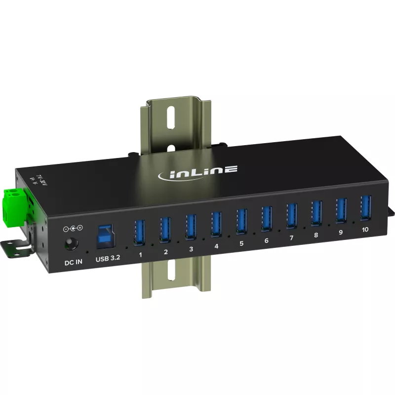 InLine 35396C sąsajų šakotuvas USB 3.2 Gen 1 (3.1 Gen 1) Type-B 5000 Mbit/s juodas