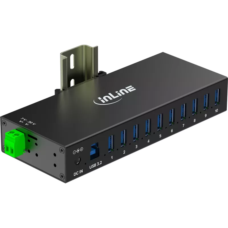 InLine 35396C sąsajų šakotuvas USB 3.2 Gen 1 (3.1 Gen 1) Type-B 5000 Mbit/s juodas